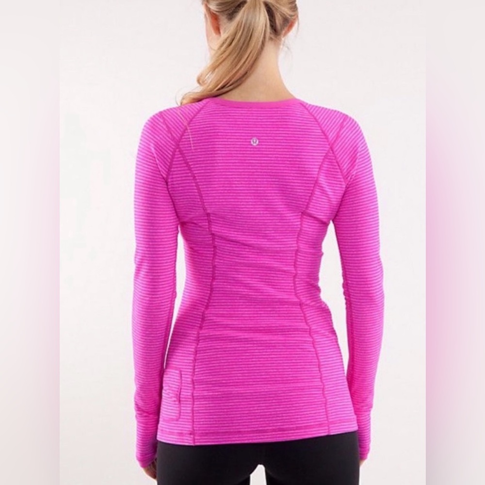 Lululemon Reversible Turn Around Long Sleeve Paris Pink size 6 pullover sweater